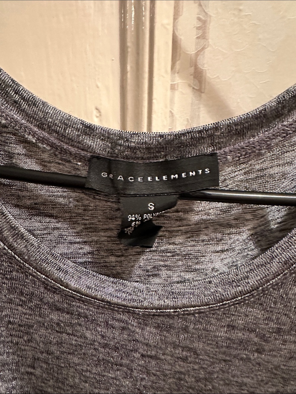 Grace Elements Heathered Gray Short Sleeve Tunic Top